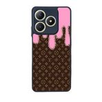 BG AKSESUAR Realme C61 ile Uyumlu Siyah Kılıf, LouisVuitton Tasarım, Yumuşak Silikon, Koruyucu, Şok Emici