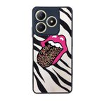 BG AKSESUAR Realme C61 ile Uyumlu Siyah Kılıf, Pastel Leopar Desenli, Yumuşak Silikon, Şok Emici Kapak