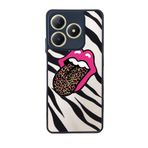 BG AKSESUAR Realme C63 ile Uyumlu Siyah Kılıf, Pastel Leopar Desenli, Yumuşak Silikon, Şok Emici Koruyucu Kapak