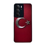 BG AKSESUAR Realme C75 ile Uyumlu Türk Bayrağı Baskılı Siyah Kılıf, Yumuşak Silikon, Koruyucu, Şok Emici Kapak