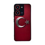 BG AKSESUAR Reeder S19 Max Pro S 108 MP ile Uyumlu Türk Bayrağı Baskılı Mat Siyah Kılıf, Yumuşak Silikon, Koruyucu, Şok Emici Kapak