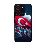 BG AKSESUAR Reeder S19 Max Pro S 108 MP ile Uyumlu Türk Bayrağı Baskılı Mat Siyah Silikon Kılıf, Şok Emici Koruyucu Kapak