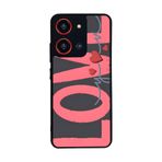 BG AKSESUAR Reeder S19 Max Pro S 108MP ile Uyumlu Love Tasarımlı Glossy Premium Kılıf, Kalp Motifli, Pembe-Siyah