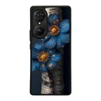 BG AKSESUAR Reeder S19 Max Pro S EDGE ile Uyumlu Çiçek Tasarımlı Glossy Premium Kılıf, Mavi