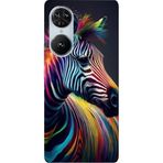 BG AKSESUAR Reeder S19 Max Pro S Edge ile Uyumlu Kamera Korumalı Silikon Kılıf, Renkli Zebra Tasarım