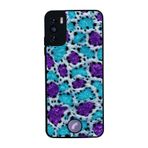 BG AKSESUAR Reeder S19 Max Pro S ile Uyumlu Hologram Leopar Tasarımlı Glossy Premium Kılıf, Turkuaz-Mor