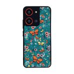 BG AKSESUAR Reeder S19 Max Pro S ZOOM ile Uyumlu Floral Tasarımlı Glossy Premium Kılıf, Çiçek Desen, Turkuaz