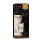 BG AKSESUAR Reeder S19 Max Pro S ZOOM ile Uyumlu Kedi Figürü Baskılı, Mat Siyah, Yumuşak Silikon, Şok Emici Kapak Kılıf