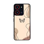 BG AKSESUAR Reeder S19 Max Pro S ZOOM ile Uyumlu Kelebek Tasarımlı Glossy Premium Kılıf, Bej