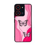 BG AKSESUAR Reeder S19 Max Pro S ZOOM ile Uyumlu Kelebek Tasarımlı Glossy Premium Kılıf, Pembe