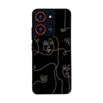 BG AKSESUAR Reeder S19 Max Pro S ZOOM ile Uyumlu Line Art Tasarımlı Glossy Premium Kılıf, Siyah