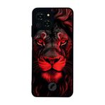 BG AKSESUAR Reeder S23 Pro Max ile Uyumlu Aslan Tasarımlı Glossy Premium Kılıf, Kırmızı-Siyah