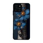 BG AKSESUAR Reeder S23 Pro Max ile Uyumlu Çiçek Tasarımlı Glossy Premium Kılıf, Mavi