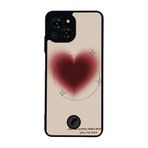 BG AKSESUAR Reeder S23 Pro Max ile Uyumlu Kalp Love Tasarımlı Glossy Premium Kılıf, Krem-Kırmızı