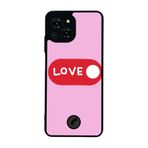BG AKSESUAR Reeder S23 Pro Max ile Uyumlu Kalp Love Tasarımlı Glossy Premium Kılıf, Pembe