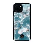 BG AKSESUAR Reeder S23 Pro Max ile Uyumlu Kelebek Tasarımlı Glossy Premium Kılıf, Turkuaz