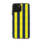 BG AKSESUAR Reeder S23 Pro Max ile Uyumlu Kılıf, Fenerbahçe Tasarımı, Sarı-Lacivert Çizgili, Mat Siyah, Yumuşak Silikon, Şok Emici