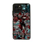 BG AKSESUAR Reeder S23 Pro Max ile Uyumlu Kılıf, Iron Man Marvel Baskılı, Mat Siyah, Yumuşak Silikon, Koruyucu, Şok Emici