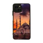 BG AKSESUAR Reeder S23 Pro Max ile Uyumlu Kılıf, Mat Siyah, Cami Baskılı, Yumuşak Silikon, Koruyucu, Şok Emici Kapak