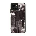 BG AKSESUAR Reeder S23 Pro Max ile Uyumlu Kılıf, Mustafa Kemal Atatürk Baskılı, Mat Siyah, Yumuşak Silikon, Şok Emici