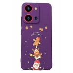 BG AKSESUAR S19 Max Pro S Zoom ile Uyumlu Kamera Korumalı Silikon Kılıf, Mor, Noel Baskılı