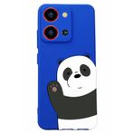 BG AKSESUAR S19 Max Pro S Zoom ile Uyumlu Panda Baskılı Kamera Korumalı Mavi Silikon Kılıf