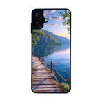 BG AKSESUAR Samsung Galaxy A07 ile Uyumlu Doğa Manzara Baskılı, Mat Siyah, Yumuşak Silikon, Şok Emici Kapak Kılıf