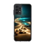 BG AKSESUAR Samsung Galaxy A13 ile Uyumlu Doğa Manzara Baskılı, Mat Siyah, Yumuşak Silikon, Şok Emici Koruyucu Kılıf