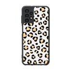 BG AKSESUAR Samsung Galaxy A13 ile Uyumlu Leopar Desenli Mat Siyah Silikon Kılıf, Şok Emici Koruyucu Kapak