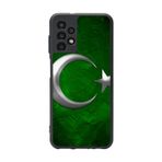 BG AKSESUAR Samsung Galaxy A13 Uyumlu Mat Siyah Kılıf, Türk Bayrağı Baskılı, Yumuşak Silikon, Şok Emici