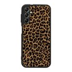 BG AKSESUAR Samsung Galaxy A14 ile Uyumlu Leopar Desenli Siyah Kılıf, Yumuşak Silikon, Şok Emici Kapak