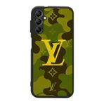 BG AKSESUAR Samsung Galaxy A14 ile Uyumlu LouisVuitton Tasarım Siyah Kılıf, Yumuşak Silikon, Koruyucu, Şok Emici Kapak