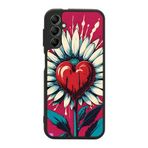 BG AKSESUAR Samsung Galaxy A14 ile Uyumlu Siyah Kılıf, Çiçek Deseni, Silikon, Şok Emici