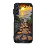 BG AKSESUAR Samsung Galaxy A14 Uyumlu Doğa Manzara Baskılı, Mat Siyah, Yumuşak Silikon, Şok Emici Koruyucu Kılıf
