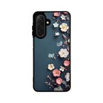 BG AKSESUAR Samsung Galaxy A16 ile Uyumlu Çiçek Baskılı Silikon Kılıf, Mat Siyah, Yumuşak Silikon, Koruyucu