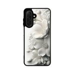 BG AKSESUAR Samsung Galaxy A16 ile Uyumlu Yaldız Çiçek Desenli Silikon Kılıf, Mat Siyah, Koruyucu, Şok Emici