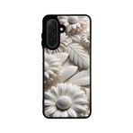 BG AKSESUAR Samsung Galaxy A16 ile Uyumlu Yaldız Çiçek Desenli Silikon Kılıf, Mat Siyah, Koruyucu