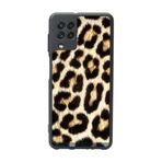BG AKSESUAR Samsung Galaxy A22 Uyumlu Leopar Desenli Mat Siyah Silikon Kılıf, Şok Emici Koruyucu Kapak