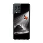 BG AKSESUAR Samsung Galaxy A22 Uyumlu Mat Siyah Kılıf, Yumuşak Silikon, Koruyucu, Şok Emici Kapak, Türk Bayrağı Tasarım