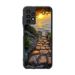 BG AKSESUAR Samsung Galaxy A23 ile Uyumlu Doğa Manzara Baskılı, Mat Siyah, Yumuşak Silikon, Şok Emici Koruyucu Kılıf