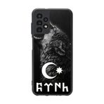 BG AKSESUAR Samsung Galaxy A23 Uyumlu Göktürkçe Türk Yazılı, Mat Siyah, Yumuşak Silikon, Şok Emici Koruyucu Kılıf