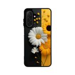 BG AKSESUAR Samsung Galaxy A26 ile Uyumlu Çiçek Papatya Baskılı Mat Siyah Silikon Kılıf, Yumuşak, Koruyucu, Şok Emici