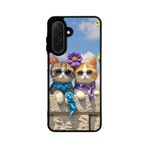 BG AKSESUAR Samsung Galaxy A26 ile Uyumlu Kedi Figürü Temalı Mat Siyah Silikon Kılıf, Yumuşak, Koruyucu, Şok Emici