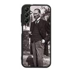 BG AKSESUAR Samsung Galaxy A34 ile Uyumlu Siyah Kılıf, Mustafa Kemal Atatürk Baskılı, Yumuşak Silikon, Şok Emici