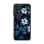 BG AKSESUAR Samsung Galaxy A52 ile Uyumlu Çiçek Desenli Mat Siyah Silikon Kılıf