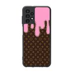 BG AKSESUAR Samsung Galaxy A52 ile Uyumlu Mat Siyah Kılıf, LouisVuitton Deseni, Yumuşak Silikon, Koruyucu, Şok Emici