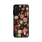 BG AKSESUAR Samsung Galaxy A56 ile Uyumlu Çiçek Desenli Silikon Kılıf, Siyah