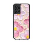 BG AKSESUAR Samsung Galaxy A72 ile Uyumlu Mat Siyah Kılıf, Yumuşak Silikon, Koruyucu, Şok Emici, SoloCicek Tasarım