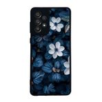 BG AKSESUAR Samsung Galaxy A73 ile Uyumlu Kılıf, Çiçek Deseni, Mat Siyah, Yumuşak Silikon, Şok Emici