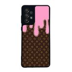 BG AKSESUAR Samsung Galaxy A73 ile Uyumlu Kılıf, Louis Vuitton Desenli, Mat Siyah, Yumuşak Silikon, Koruyucu, Şok Emici